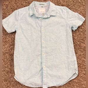 Cactus Pale Blue Short Sleeve Button-Down Shirt Kids Size 10